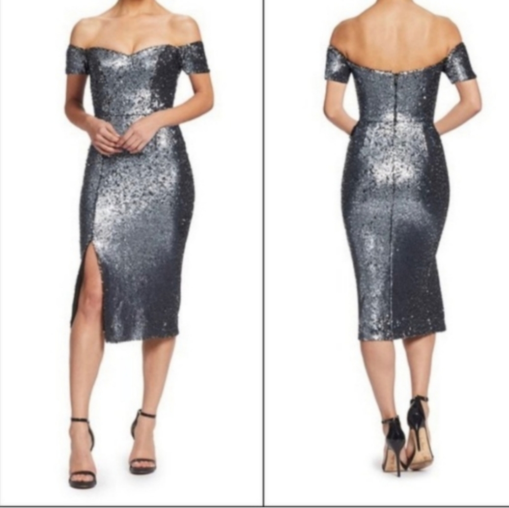 Dress the Population Jen off-shoulder midi